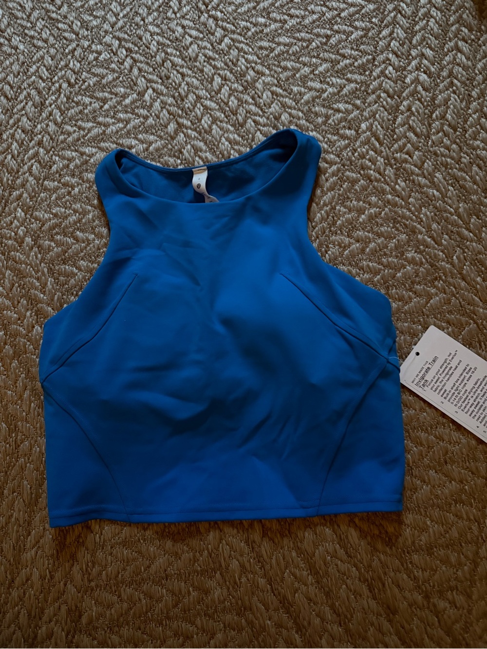 Women's Blue High-Neck Lulu lemon invigorate train tank